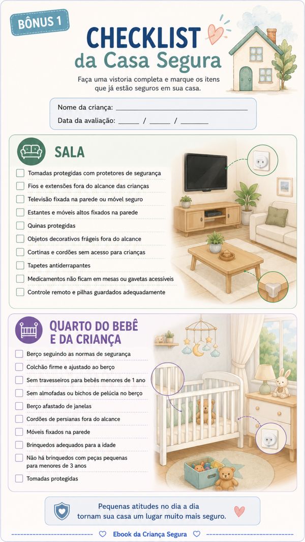 Página do checklist da casa segura para imprimir